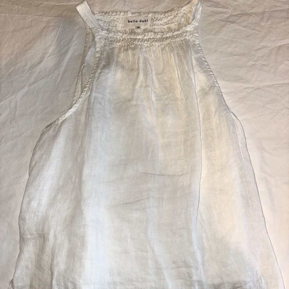 Bella Dahl Linen Halter Sleeveless Top in White